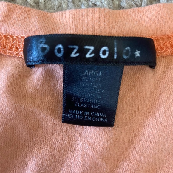 Vintage Bozzolo Women's Orange V-Neck Short Sleeve Top - Picture 3 of 4